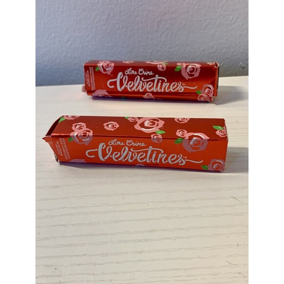 2X Lime Crime Velvetines Liquid Matte Lipstick RAVEN Dark Purple NEW Set Full SZ - Picture 2 of 5